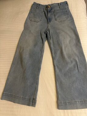 Maeve Light Blue High-Rise Wide Leg Jeans